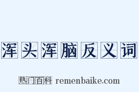 浑头浑脑反义词是什么意思的图片